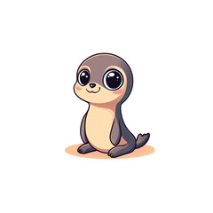Cute cartoon seal character underwater scene digital art bright environment playful viewpoint animal concept