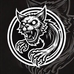 Obraz premium logo cat