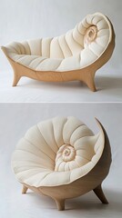 Elegant Nautical Inspired Wooden Shell Sofa Design