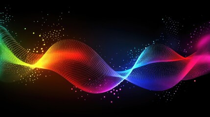 Colorful Abstract Wave Design with Lights and Gradient Effects