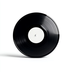 Obraz premium A classic vinyl record with a blank label, symbolizing nostalgia and the love for music and retro sounds.