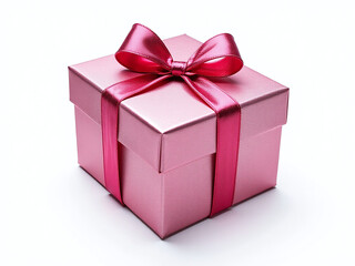 Obraz premium Pajarita De Regalo Hecha Con Cinta Metalizada Rosa Brillante Sobre Fondo Blanco, Disponible En Formato Png Transparente. 00003