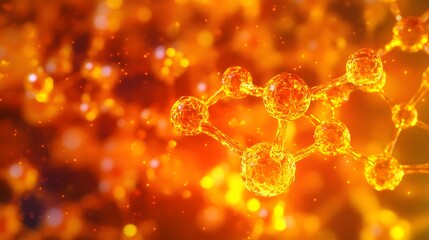 Radiant glowing molecular structures visualized as a symbol of anti aging cellular repair and longevity  Futuristic