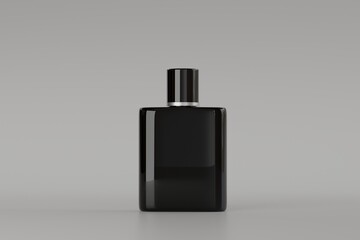 Minimalist Small Glossy Glass Perfume Bottle with Black Cap