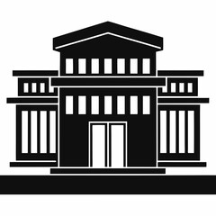 Corporate Building Silhouette Vector Art