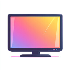 Fototapeta premium A modern computer monitor with a vibrant gradient screen displaying vivid colors, perfect for creative and tech-related projects.