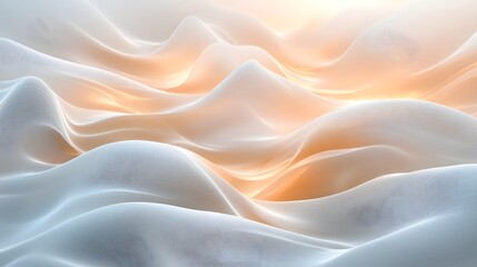 Obraz premium Soft abstract waves in captivating pastel tones glowing luminescent and flowing with a smooth ethereal Elegant shimmering textures create a visually striking serene and modern digital artwork