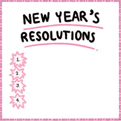 Naklejka premium New year’s resolutions pink