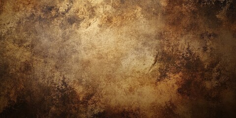 Fototapeta premium Earth-toned grunge background featuring rich browns and warm ochres with a textured, uneven surface creating a vintage, rustic feel