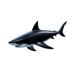 Obraz premium A sleek and powerful shark illustration, showcasing its iconic silhouette and sharp features in a vibrant design.