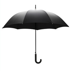 A sleek black umbrella, perfect for rainy days, featuring a classic design and sturdy build to keep you dry and stylish.
