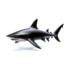 Fototapeta premium A sleek, realistic model of a shark, showcasing its powerful fins and sharp teeth, perfect for educational or creative projects.