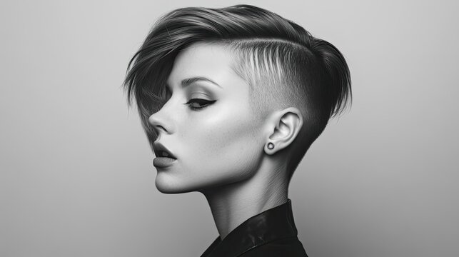 Stylish Woman with Short Undercut Hairstyle
