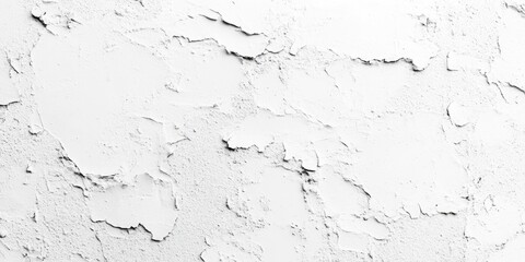 Fototapeta premium White cracked plaster texture background with subtle shadows, showcasing a rough, uneven surface and varying white tones throughout the image.