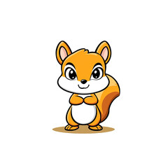 Fototapeta premium Playful cartoon squirrel digital art whimsical environment bright colors fun perspective children's illustration