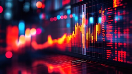 Fototapeta premium Analyzing trends Business, stock market overview through informative display 