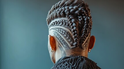 Braided Hairstyle With Undercut And Design