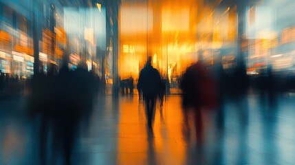 Abstract defocused scene at a tradeshow 