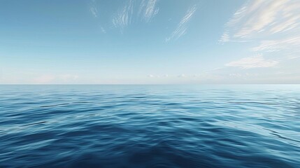 Obraz premium A serene view of calm ocean waters under a clear blue sky, evoking tranquility and peace.
