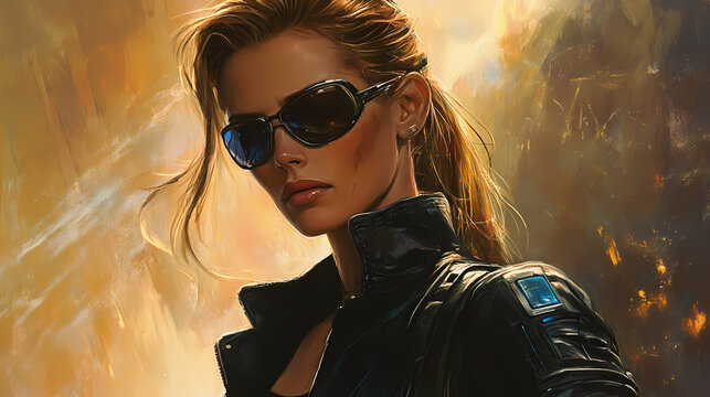 The terminator, a powerful cyborg assassin, sent back in time to kill sarah connor, the mother of the future leader of the human resistance. Windstone. Illustration