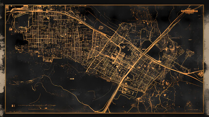 Obraz premium Winston-salem north carolina map, detailed dark map of winston salem north carolina. Windstone. Illustration