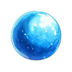 A vibrant blue planet illustration showcasing a beautiful cosmic design, perfect for abstract space-themed projects.