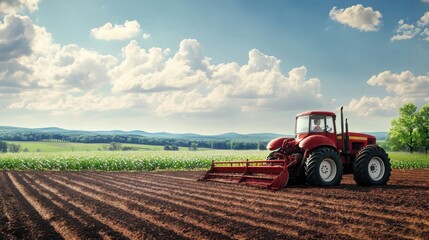 Agriculture equipment spring farm. Generative AI