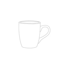 Coffee cup line art vector design. Coffee cup line art outline illustration design.