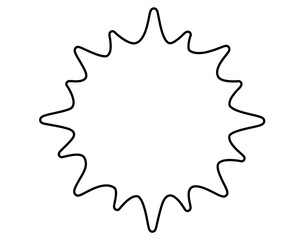 Sun, big star - vector linear illustration for coloring or cutting. Contour sun for a logo or pictogram, editable outline. Outline	