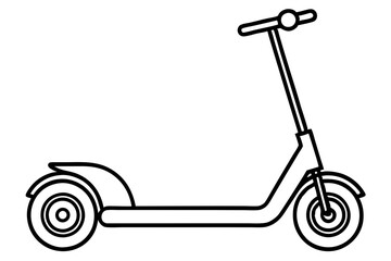 Detailed Scooter Line Sketch
