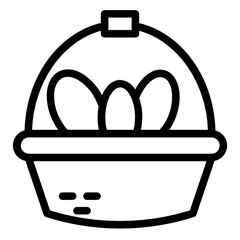 Easter Eggs Basket Line Icon