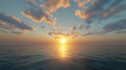 Obraz premium A Sunset over the Ocean with a Beautiful Sky