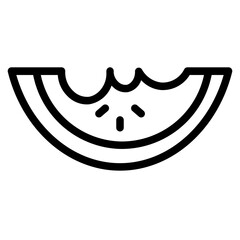 Watermelon Fruit Holiday Line Icon