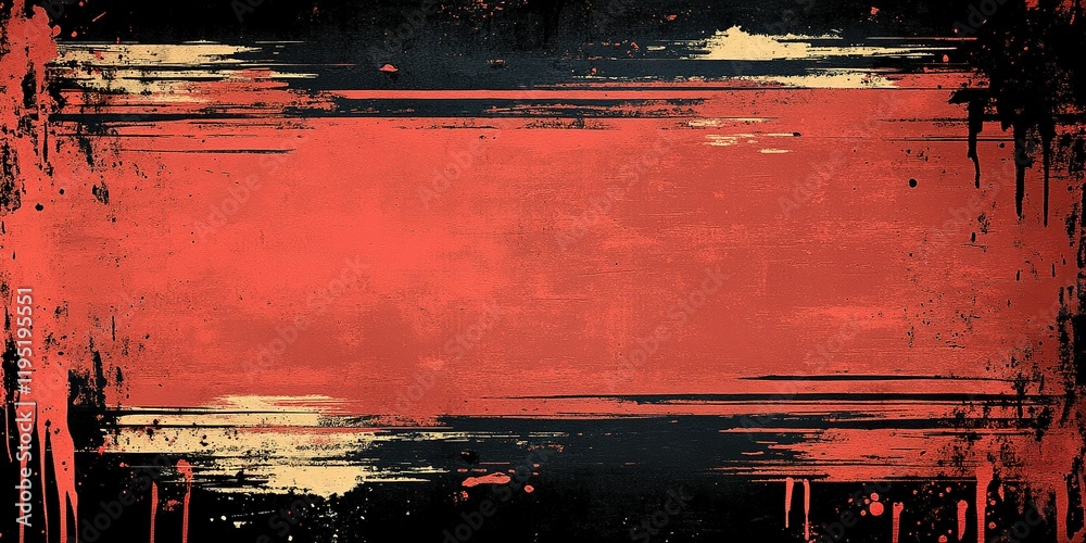 Poster red and black abstract texture with paint splashes creating a bold artistic background ideal for des