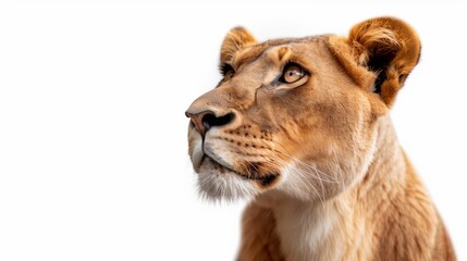Obraz premium Lioness on a white background. Cat family. Wildlife. Predatory animal. Mammals. 