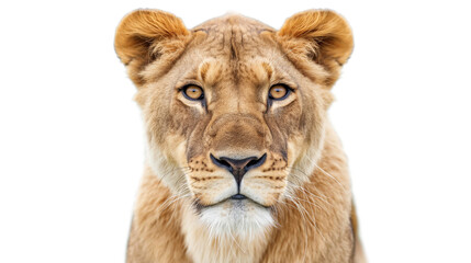 Obraz premium Lioness on a white background. Cat family. Wildlife. Predatory animal. Mammals. 