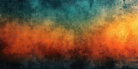 Obraz premium Vibrant hues of sunset paint the sky in stunning orange and blue tones over a tranquil landscape at dusk