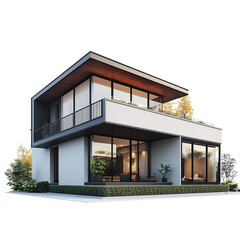 Modern house isolated on transparent  background