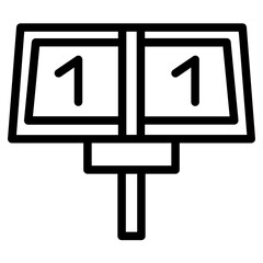 Football Score Board Line Icon