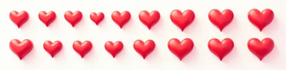 Obraz premium Simple red heart icons, various styles, format, matte, affection