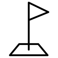 Football Sport Flag Line Icon