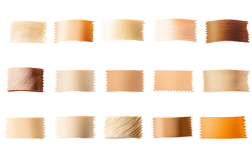 Craft paper tape strips neatly arranged in a grid pattern, top-down view.