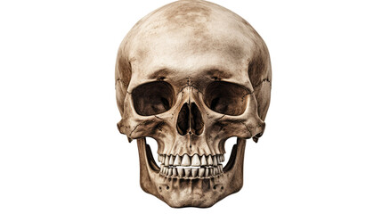 Obraz premium Human skull, anatomy illustration isolated PNG with Transparent Background