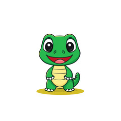 Fototapeta premium Cheerful cartoon dinosaur character playful scene digital artwork vibrant colors fun perspective imagination and joy