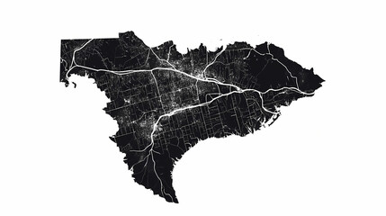 Map of winston county in mississippi state on white background. single county map highlighted by black colour on mississippi map. united states of america, us. Windstone. Illustration