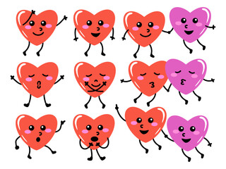 Valentine Heart Couple Cartoon Illustration