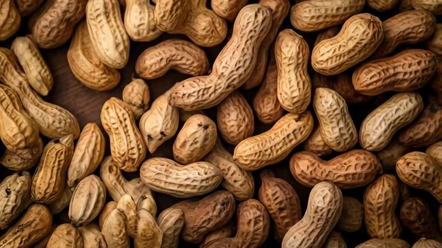 top view of roasted peanuts background