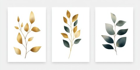 Pre made templates collection, frame, wreath - cards with green leaf branches. Wedding ornament concept. Floral poster, invite. Decorative greeting card, invitation design background, birthday party.,