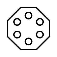 dice six sided die icon, dice six sided die line art - simple line art of dice six sided die, perfect for dice six sided die logos and icons and themed design 