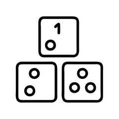 dice with numbers icon, dice with numbers line art - simple line art of dice with numbers, perfect for dice with numbers logos and icons and themed design 